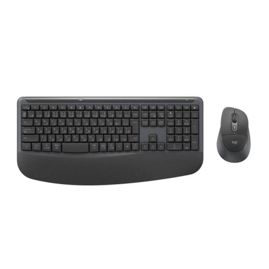 Teclado Logitech Signature Comfort Plus MK880 Bluetooth con combo ratón y reposamanos grafito