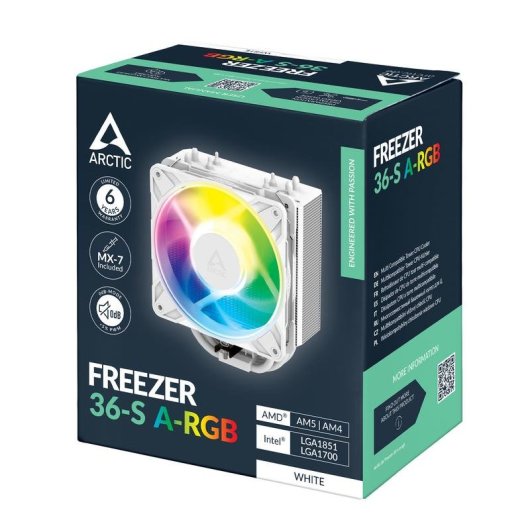 Raffreddamento Aria Arctic Socket LGA 1851 AM5 120mm Freezer 36-S A-RGB Bianco