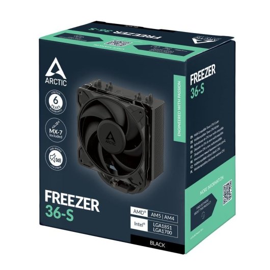 Raffreddamento Aria Arctic Socket AM5 AM4 LGA 1851 120mm Freezer 36-S Nero