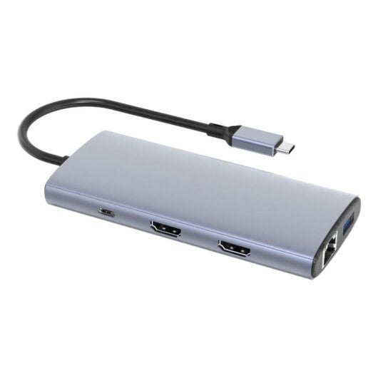 Hub DLH 8 ports 10 Gbps USB-C DY-SA5375 Double HDMI 4K 60Hz Ethernet Gigabit