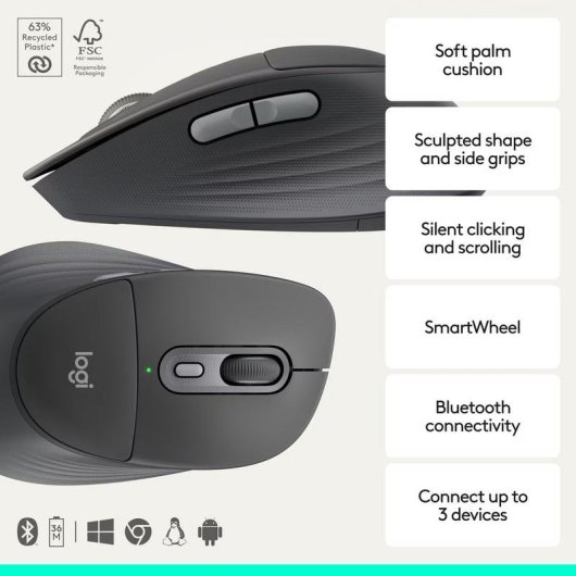 Tastatur Logitech Signature Comfort Plus MK880 ergonomisch mit kabelloser Maus