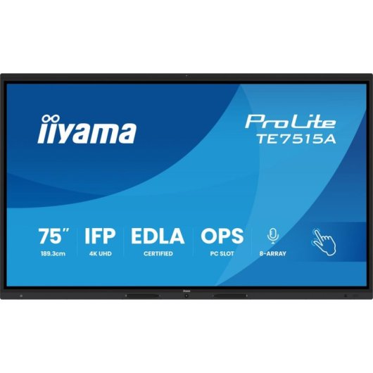 Pantalla Interactiva iiyama ProLite TE7515A-B2AG 75" 4K UHD táctil Android