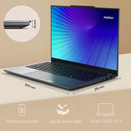 Portátil Medion Signium 14 S1 14" Intel Core 5-120U 16GB 512GB SSD Iris Xe Sin SO