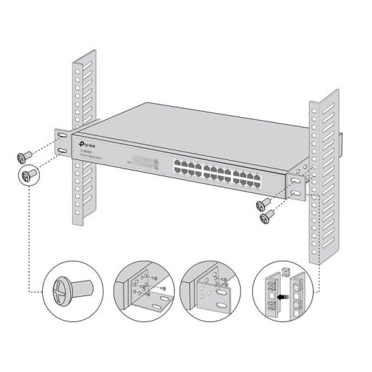 Kit de montaje TP-Link Omada RackMount Kit-13 Metal Negro