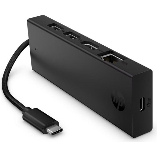 Hub USB-C HP Portable 4K con Ethernet Gigabit e 65W