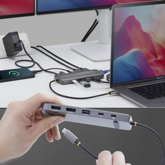 Hub USB-C StarTech 189B-USBC-MULTIPORT Duplo DisplayPort 4K 100W