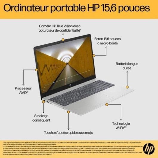 Portátil HP 15-fc0003nf 15,6" AMD Ryzen 7 7730U 16GB 512GB SSD Radeon Graphics FreeDOS