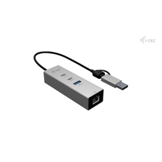 Hub i-tec 4 porte 5 Gbit/s USB-C/USB-A 2.5GLAN Metallo Argento
