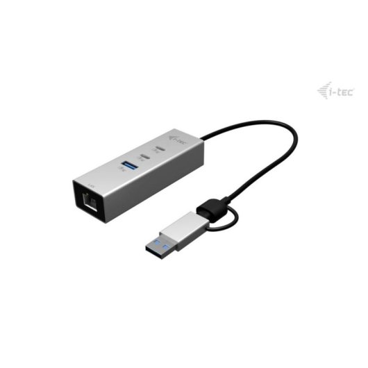 Hub i-tec 4 porte 5 Gbit/s USB-C/USB-A 2.5GLAN Metallo Argento