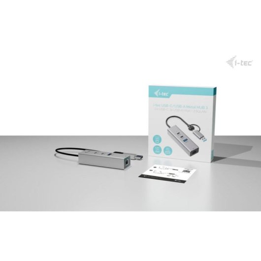 Hub i-tec 4 porte 5 Gbit/s USB-C/USB-A 2.5GLAN Metallo Argento