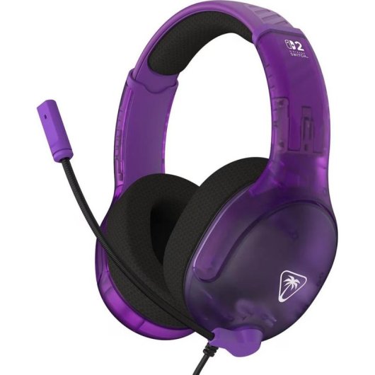 Auriculares Turtle Beach Airlite Fit con cable, micrófono abatible y licencia Nintendo, negro y púrpura