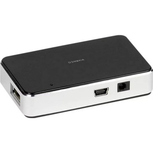 Hub Vivanco 4 Ports 480 Mbps USB 2.0 Modell VVITHUB2V4PORTS Schwarz Silber