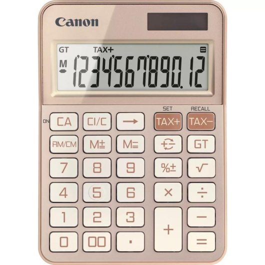Calculadora de secretária Canon KS-125KB 12 dígitos Alimentação Batería/Solar Cor Rosa Dourado