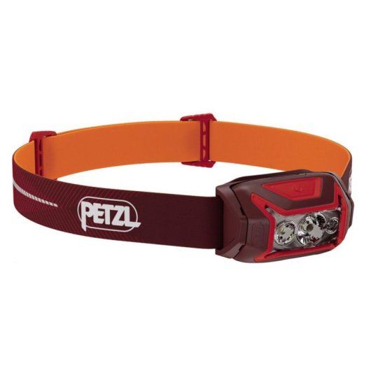 Lanterna Petzl Actik Core com faixa vermelha LED 100 lúmenes IPX4