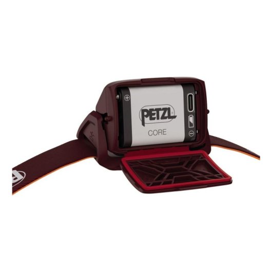 Lanterna Petzl Actik Core com faixa vermelha LED 100 lúmenes IPX4