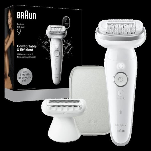 Depiladora Eléctrica Braun Silk-épil 9 9-030 Inalámbrica 2 Velocidades 2 Cabezales Seco y Húmedo