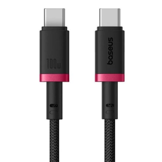 Cable USB-C Baseus Dura 100W 1m Negro y Rojo Carga Rápida PD