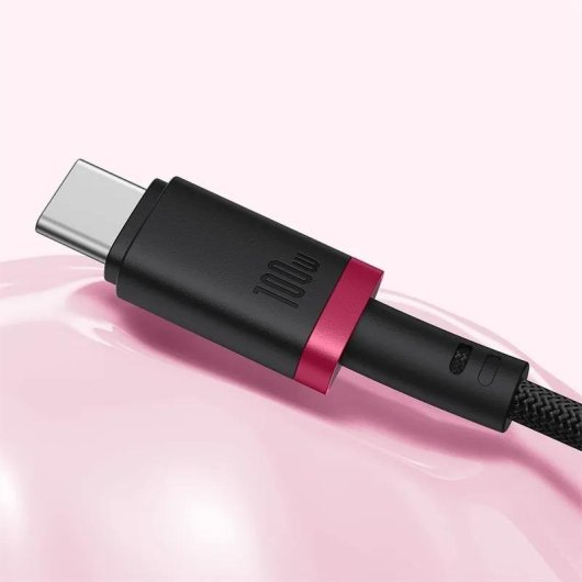 Cable USB-C Baseus Dura 100W 1m Negro y Rojo Carga Rápida PD