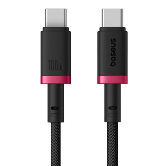 Cable USB-C Baseus Dura 100W 1m Negro y Rojo Carga Rápida PD