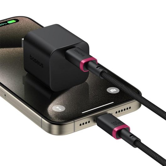 Cable USB-C Baseus Dura 100W 1m Negro y Rojo Carga Rápida PD