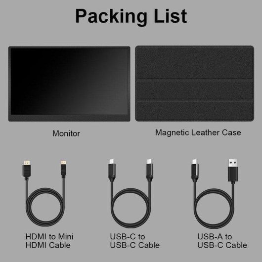 Écran PC FOPO S6 15,6" Full HD 60Hz IPS USB-C Mini HDMI Noir