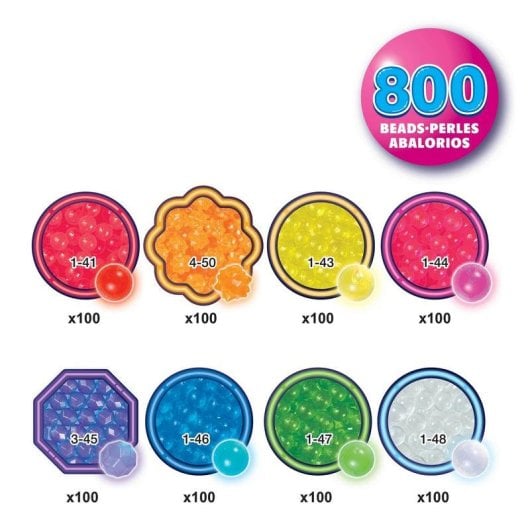 Aquabeads Neon Perlen Set Bastelkit 800 Teile mehrfarbig