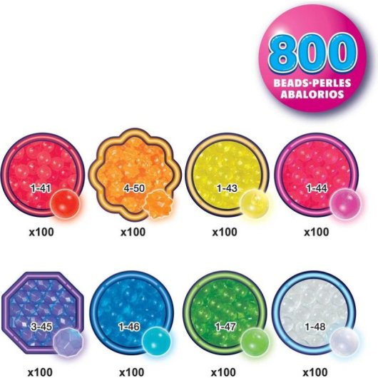 Aquabeads Neon Perlen Set Bastelkit 800 Teile mehrfarbig