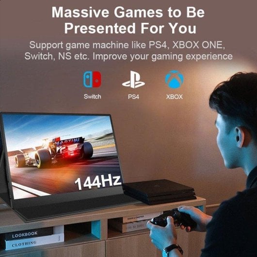Écran PC FOPO S6 15,6" Full HD 144Hz IPS Portable USB-C Mini HDMI Noir