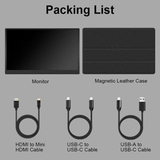 Écran PC FOPO S6 15,6" Full HD 144Hz IPS Portable USB-C Mini HDMI Noir