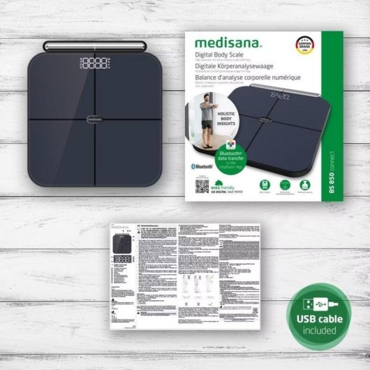 Bilancia Smart Medisana BS 850 Fino a 180 kg Indici Corporei Bluetooth Spegnimento Auto