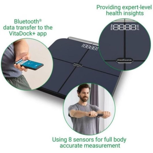 Bilancia Smart Medisana BS 850 Fino a 180 kg Indici Corporei Bluetooth Spegnimento Auto