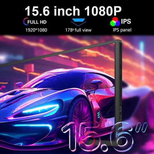 Écran PC FOPO S3 15,6" Full HD 60Hz IPS USB-C Mini HDMI Noir