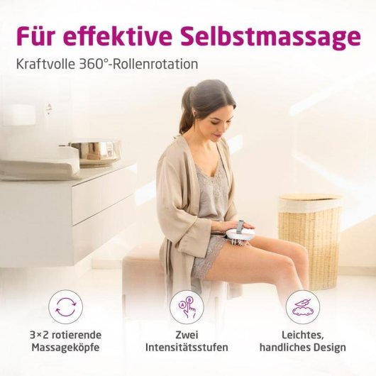 Massager Medisana AC 860 mit Rollen und Schieberegler Aprikose und Weiß