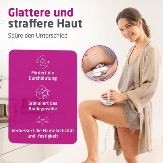 Massager Medisana AC 860 mit Rollen und Schieberegler Aprikose und Weiß