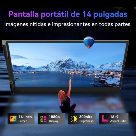 Monitor Blackview SCM6 14" FullHD 60Hz IPS Portátil USB-C Protección Ocular Altavoces