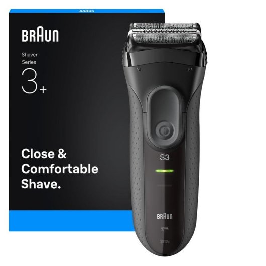 Rasoio Viso Braun Series 3 3000s Senza Fili 30min Wet & Dry Griglia Ricarica Rapida
