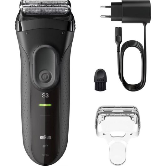 Rasoio Viso Braun Series 3 3000s Senza Fili 30min Wet & Dry Griglia Ricarica Rapida