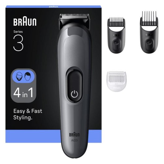 Cortapelos Multifunción Braun 80789918 Inalámbrico 21 Longitudes 50min 3 Peines Seco y Húmedo