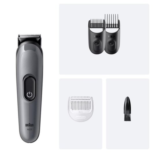 Cortapelos Multifunción Braun 80789918 Inalámbrico 21 Longitudes 50min 3 Peines Seco y Húmedo