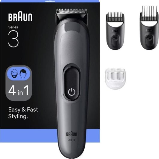 Cortapelos Multifunción Braun 80789918 Inalámbrico 21 Longitudes 50min 3 Peines Seco y Húmedo