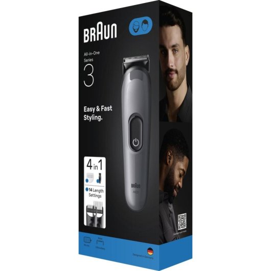 Cortapelos Multifunción Braun 80789918 Inalámbrico 21 Longitudes 50min 3 Peines Seco y Húmedo