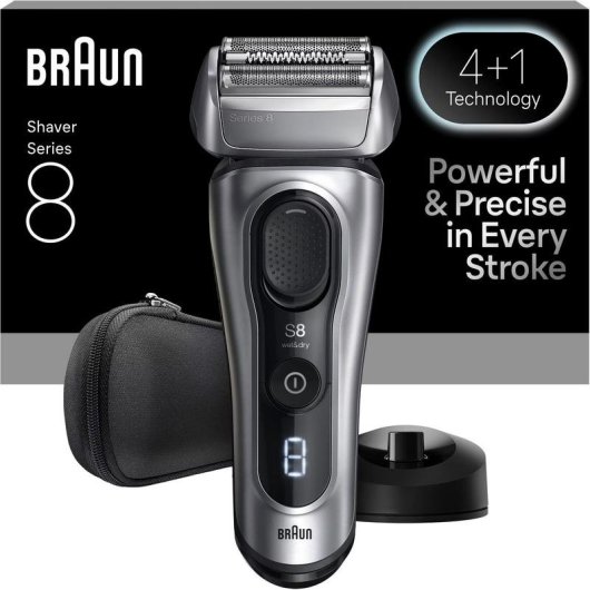 Afeitadora Facial Braun Series 8 8617s Inalámbrica 60min Seco y Mojado 4 Láminas Carga Rápida