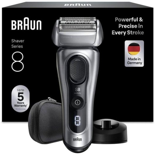 Afeitadora Facial Braun Series 8 8617s Inalámbrica 60min Seco y Mojado 4 Láminas Carga Rápida