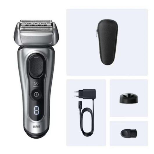 Afeitadora Facial Braun Series 8 8617s Inalámbrica 60min Seco y Mojado 4 Láminas Carga Rápida