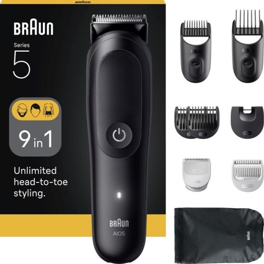 Multifunktions-Haarschneider Braun 80789921 Kabellos 21 Längen 120min 7 Aufsätze Wasserdicht Schnellladung