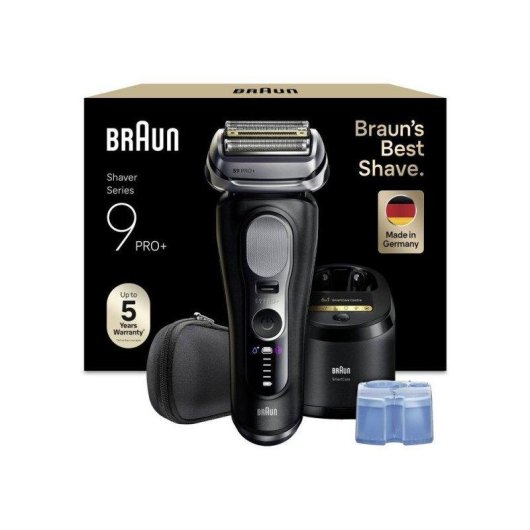 Máquina de Barbear Facial Braun Series 9 Pro+ 9660cc Recarregável 60min Seco e a Húmido Cabeça Flexível