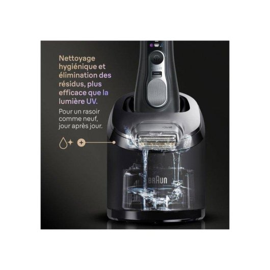 Máquina de Barbear Facial Braun Series 9 Pro+ 9660cc Recarregável 60min Seco e a Húmido Cabeça Flexível