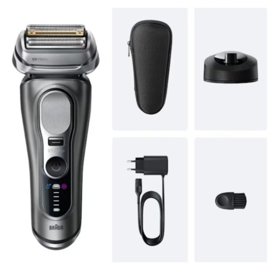 Máquina de Barbear Facial Braun Series 9 Pro+ 9615s Sem Fios 60min Seco e a Húmido 6 Lâminas Carga Rápida