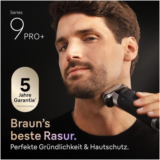 Máquina de Barbear Facial Braun Series 9 Pro+ 9615s Sem Fios 60min Seco e a Húmido 6 Lâminas Carga Rápida