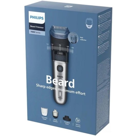 Bartschneider Philips Beard Trimmer 7000 BT7670/15 Kabellos 120min 40 Längen 7 Aufsätze Wasserdicht Schnellladung